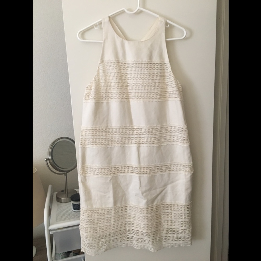 LOFT cream tank halter sheath dress Size 8